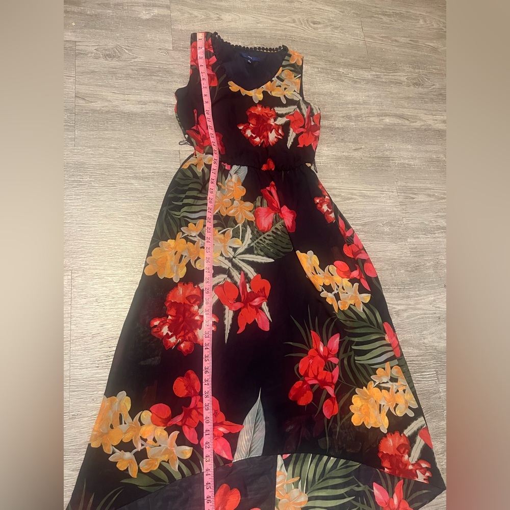 Apt. 9 High Low Floral Dress - Navy and Orange - Picture 11 of 13